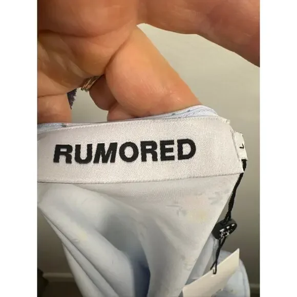 Rumored Loverboy Mini Dress | Forget-Me-Not, Blue Floral Print, Open Back, L NWT - Picture 4 of 9